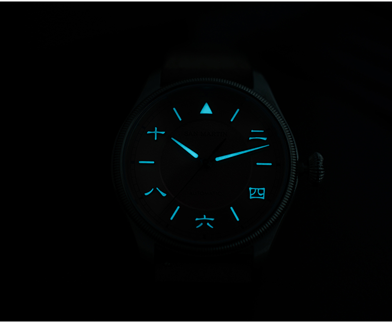 San Martin Men Automatic Watch - Leather Strap Quick Release 评论和价格