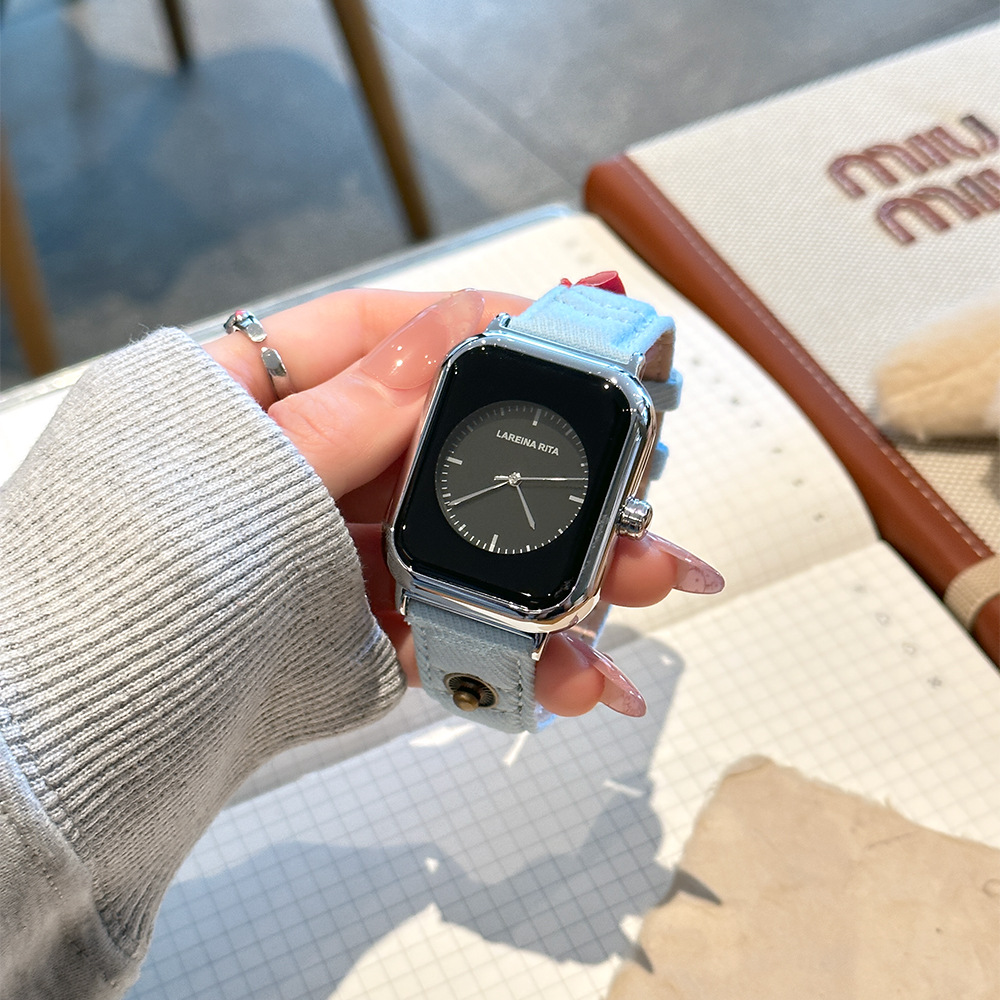 New Stylish Square Watch With  - Canvas Strap Watch 评论和价格