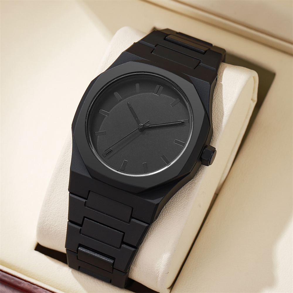 Men's Fashion Simple Black Lar - Butterfly Clasp Deployant 评论和价格