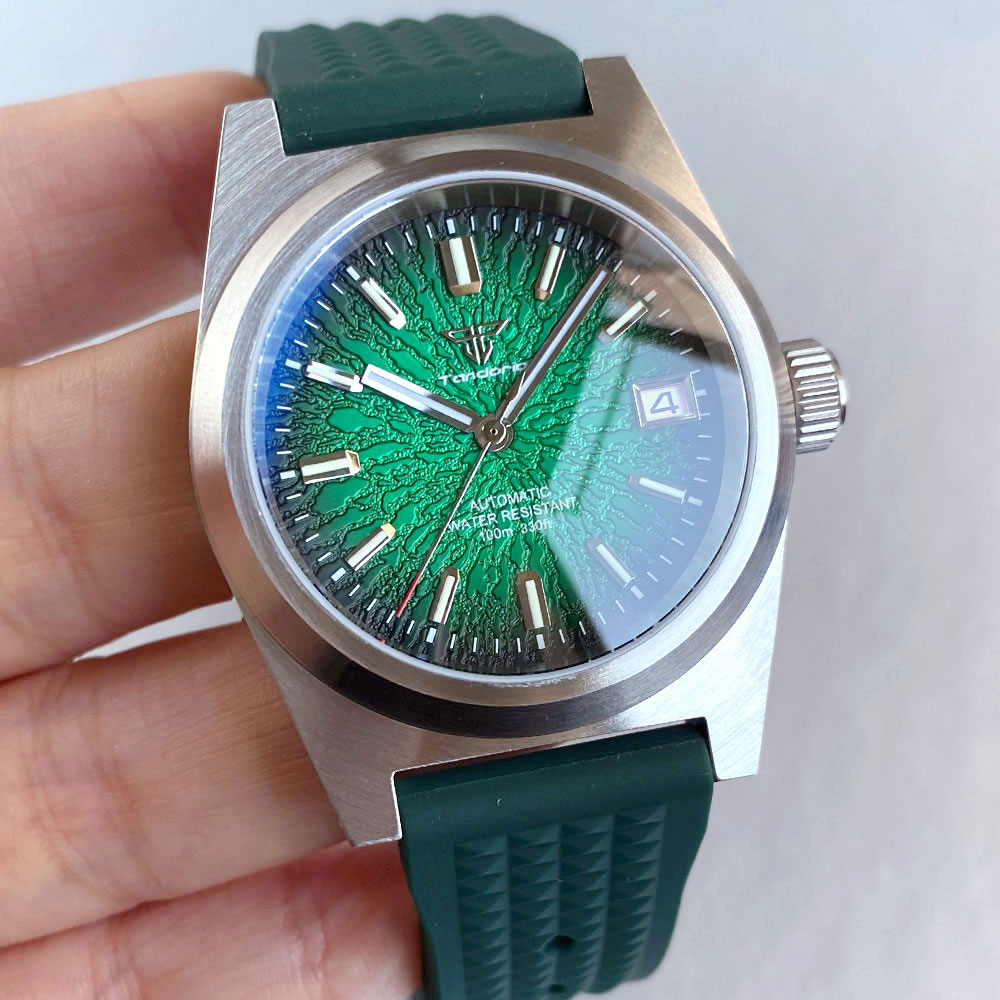 New 38mm Mechanical Watch Men  - Rubber Strap Diver 评论和价格