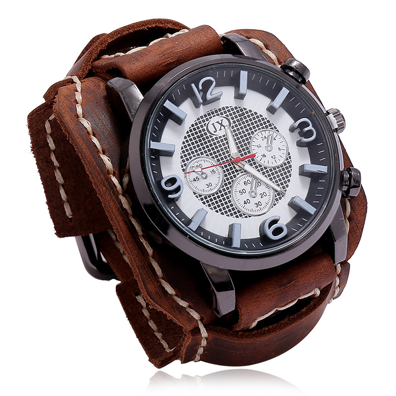 New Retro Mens Watches Genuine - Leather Watch Band Men 评论和价格