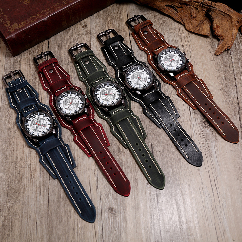 New Retro Mens Watches Genuine - Leather Watch Band Men 评论和价格