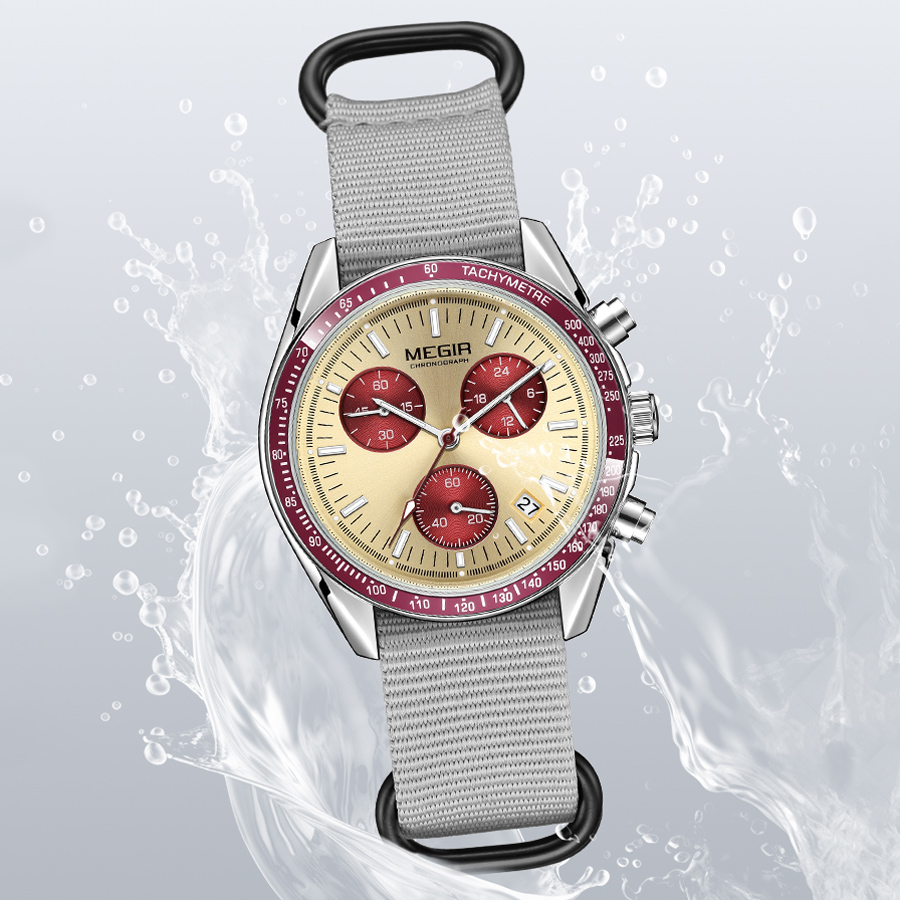 MEGIR New Luxury Men's Watches - Canvas Strap Watch 评论和价格