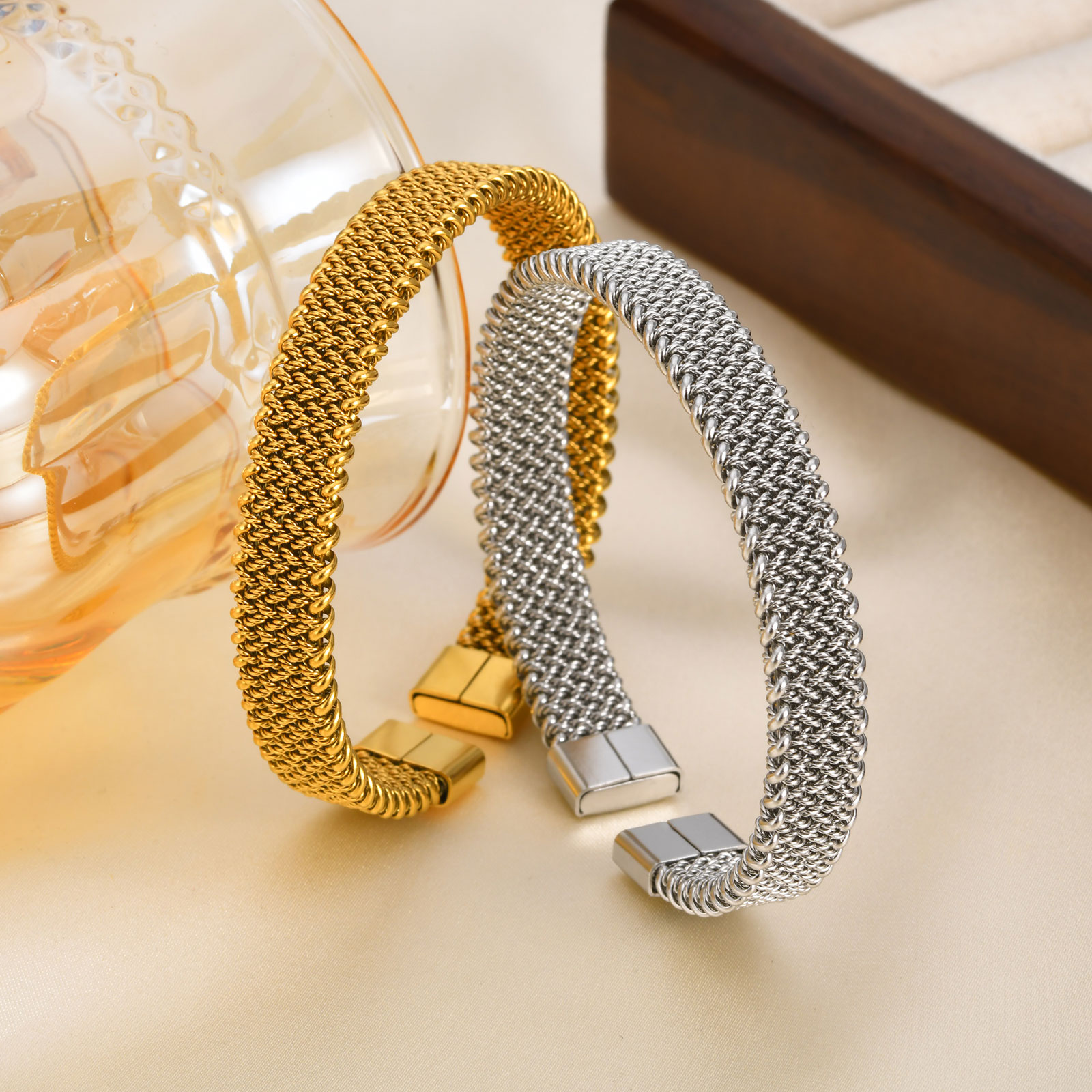 10mm Braided Stretch Strap Ope - Mesh Strap Metal 评论和价格