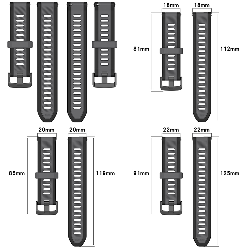 22mm 20mm 18mm Texture Silicon - Silicone Watch Band 22Mm 评论和价格