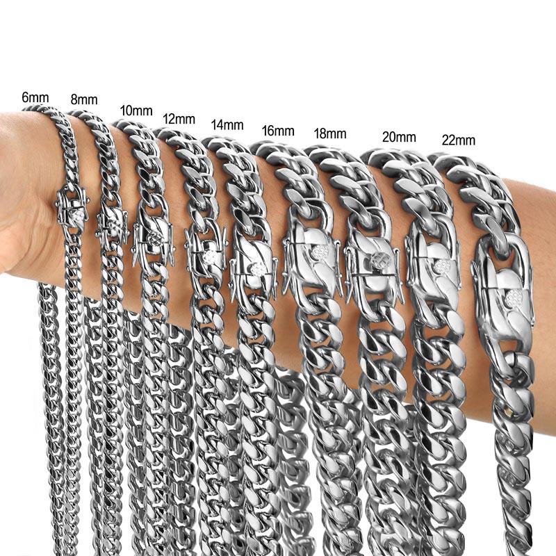 316L Stainless Steel Miami Cur - Butterfly Clasp Deployant 评论和价格
