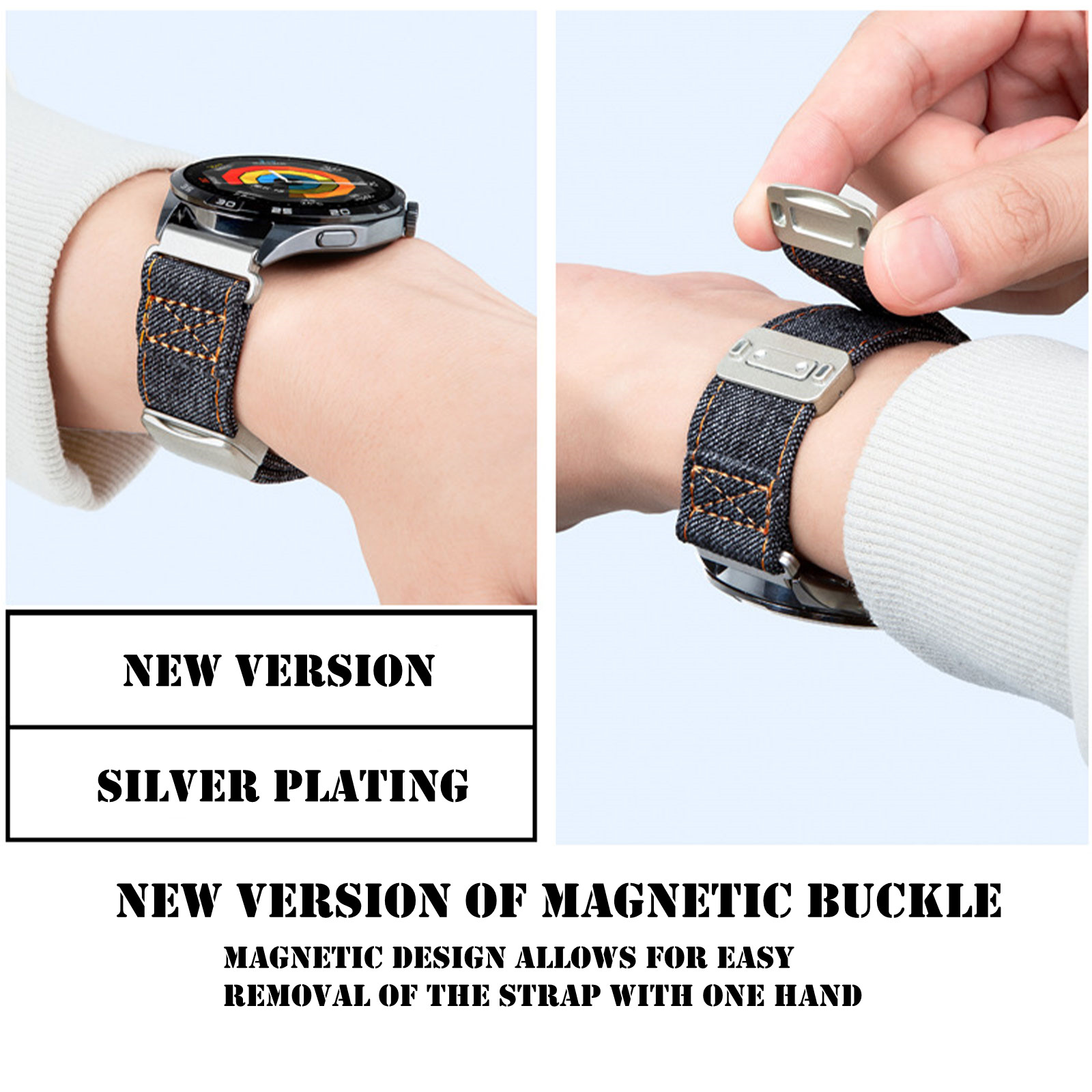 Magnetic Bands for Amazfit Fal - Canvas Strap Watch 评论和价格
