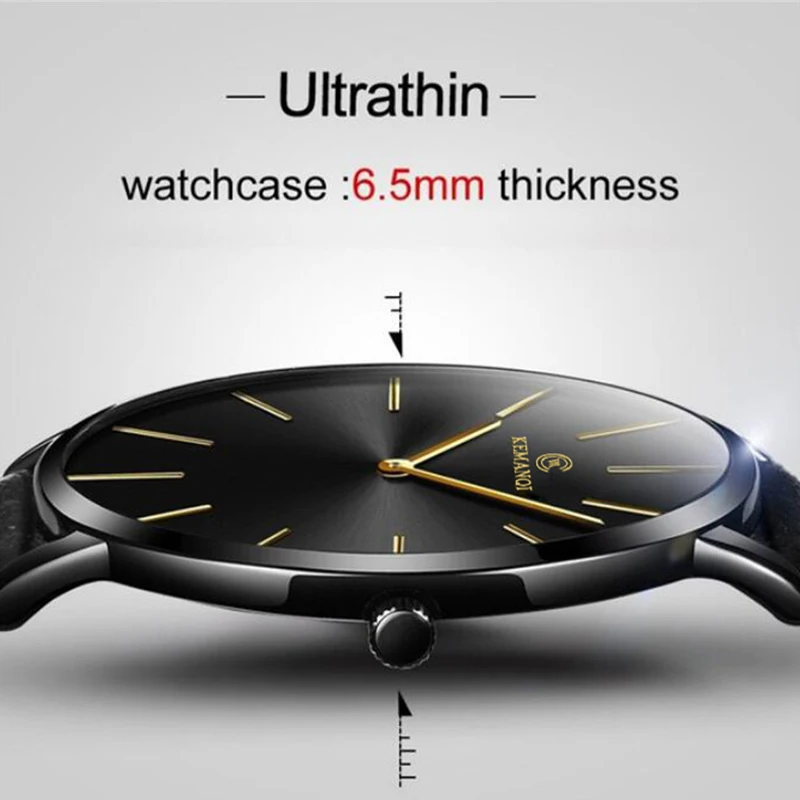 Fashion Ultra Thin Men's Quart - Leather Watch Band Men 评论和价格