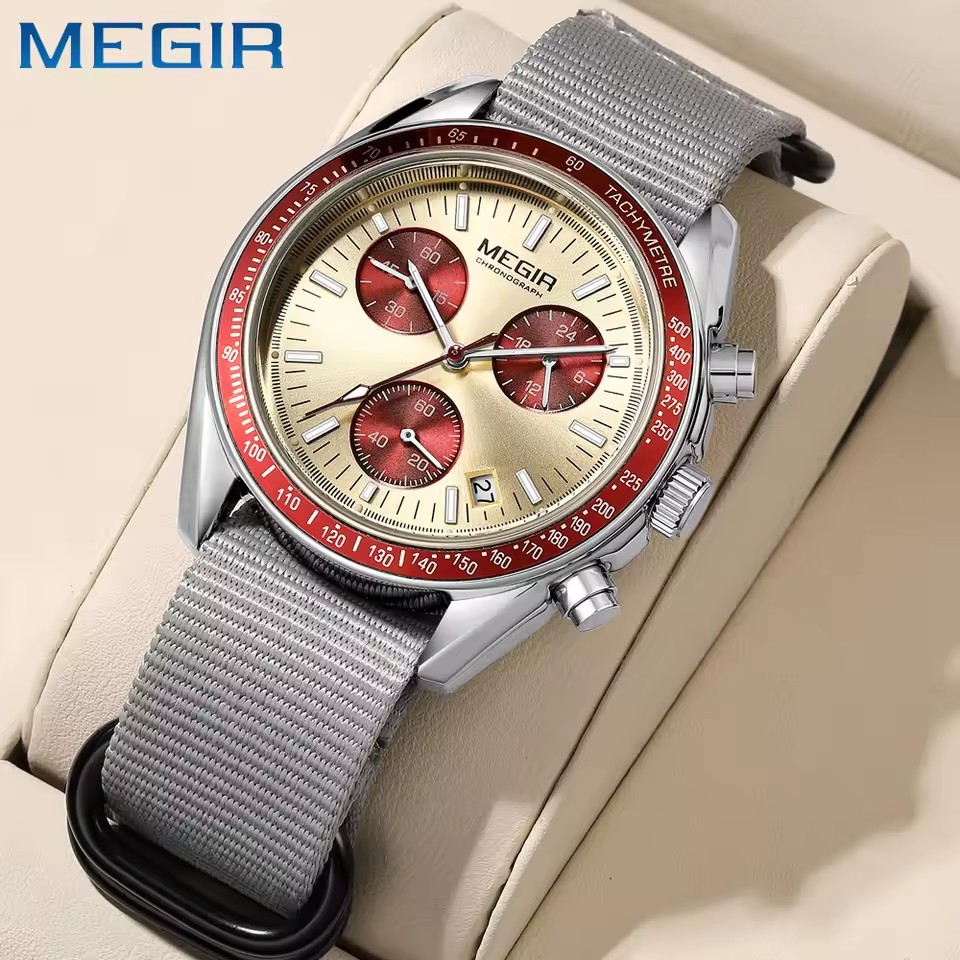 MEGIR 2247 Men's Luxury Quartz - Canvas Strap Watch 评论和价格