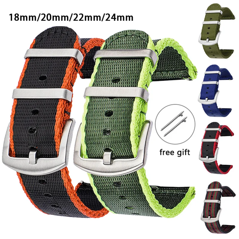 18/20/22/24mm Nylon Strap Men  - Canvas Strap Watch 评论和价格
