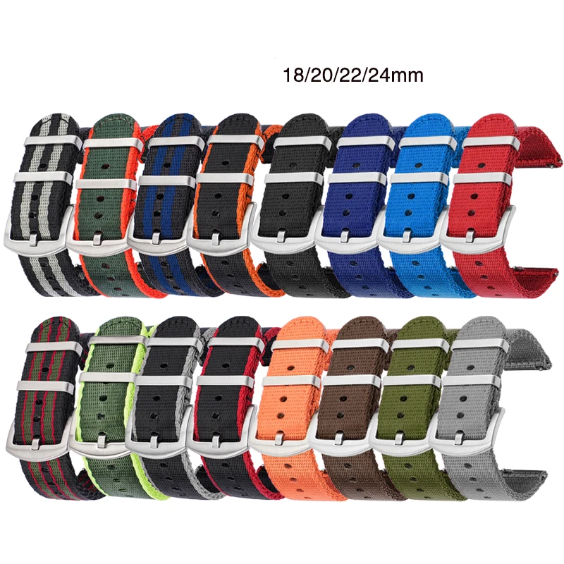 18/20/22/24mm Nylon Strap Men  - Canvas Strap Watch 评论和价格