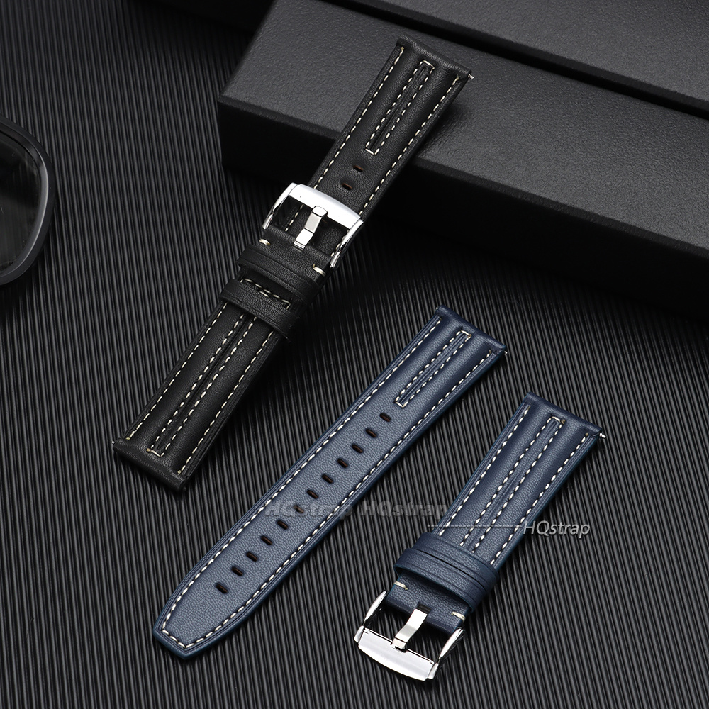 22mm Retro Calfskin Leather St - Leather Strap Quick Release 评论和价格
