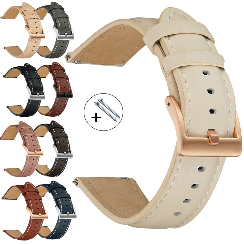 14mm 16mm 18mm 20mm 22mm Genui - Leather Strap Quick Release 评论和价格