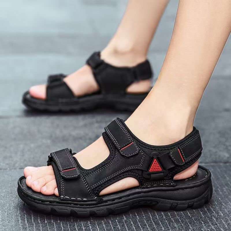 Men 2026 Summer New Real Leath - Sport Loop Velcro 评论和价格