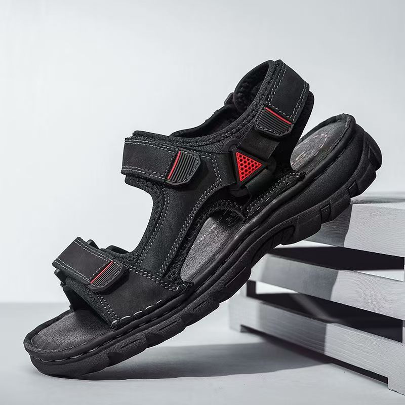 Men 2026 Summer New Real Leath - Sport Loop Velcro 评论和价格