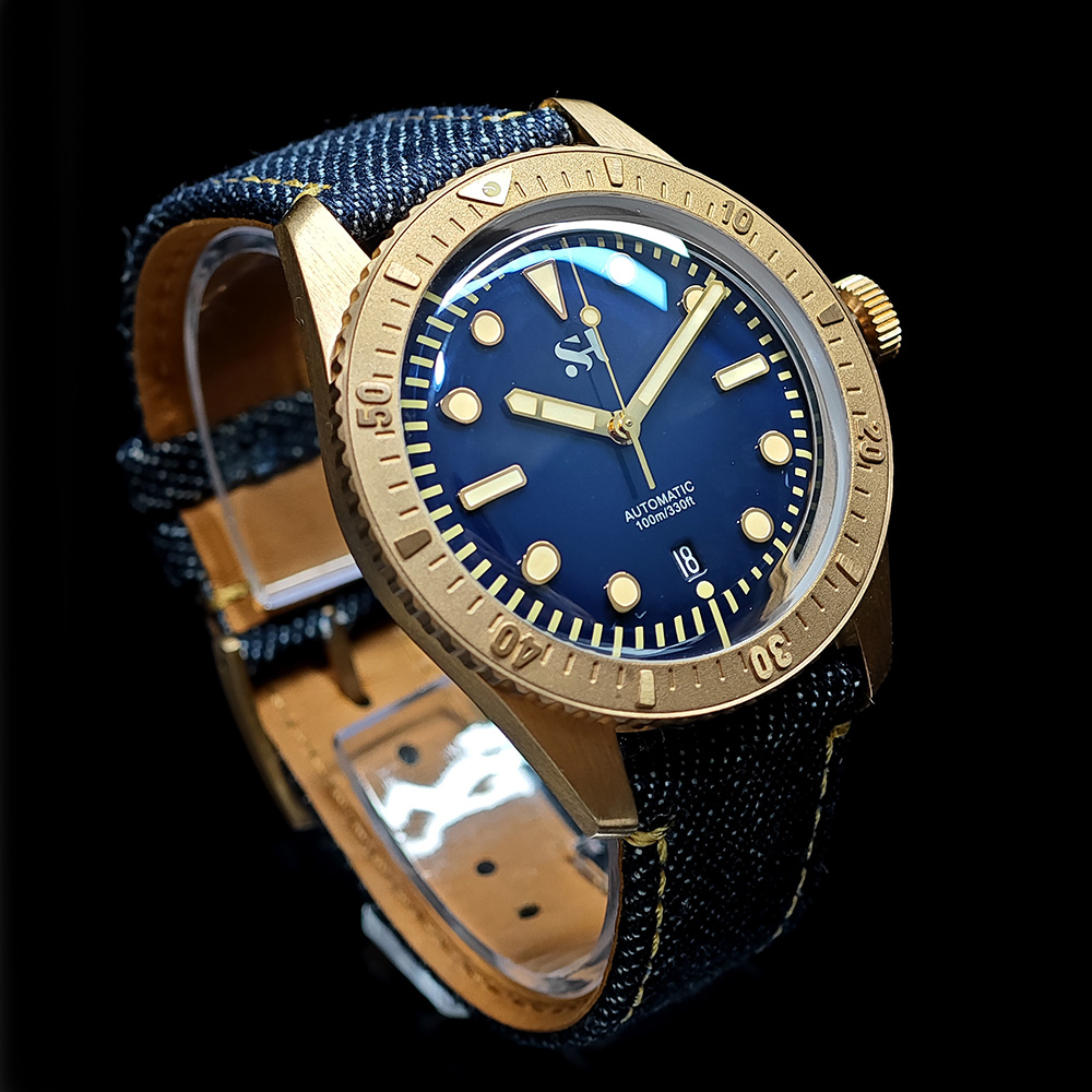 42mm Bronze Mens Watch Mechani - Canvas Strap Watch 评论和价格