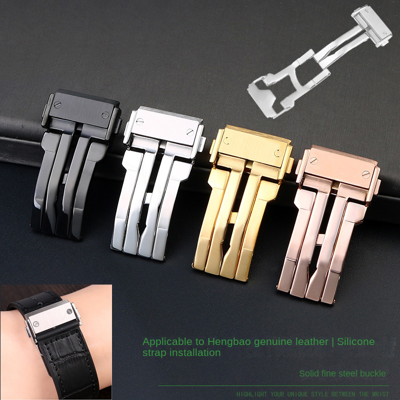 18 22mm Solid Stainless Steel  - Leather Watch Band Men 评论和价格