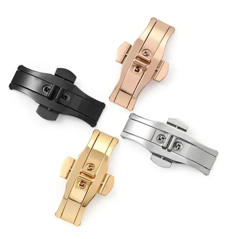Polished Stainless Steel Buckl - Butterfly Clasp Deployant 评论和价格