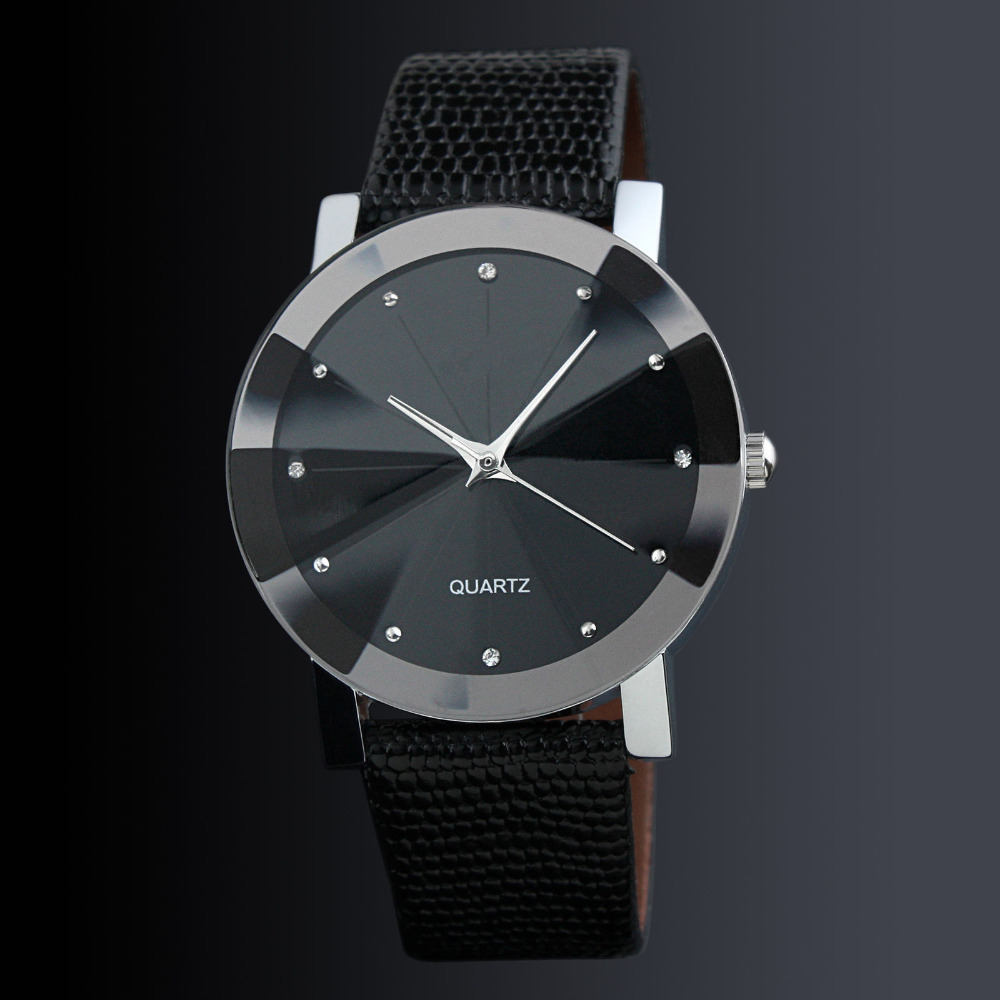Fashion Casual Men Watches Bla - Leather Watch Band Men 评论和价格