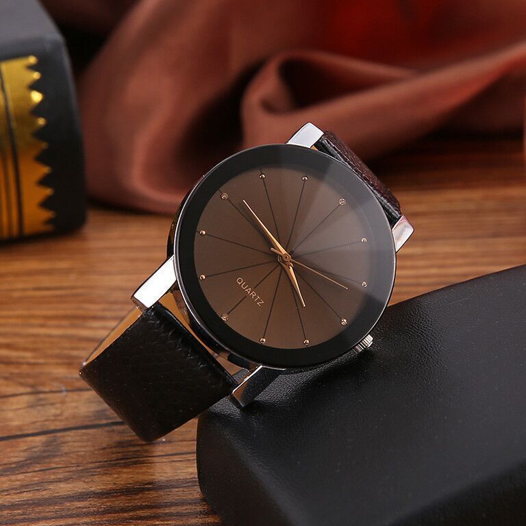 Fashion Casual Men Watches Bla - Leather Watch Band Men 评论和价格