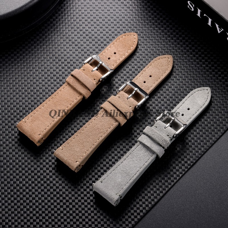 20/22mm Suede Genuine Leather  - Suede Strap Watch 评论和价格