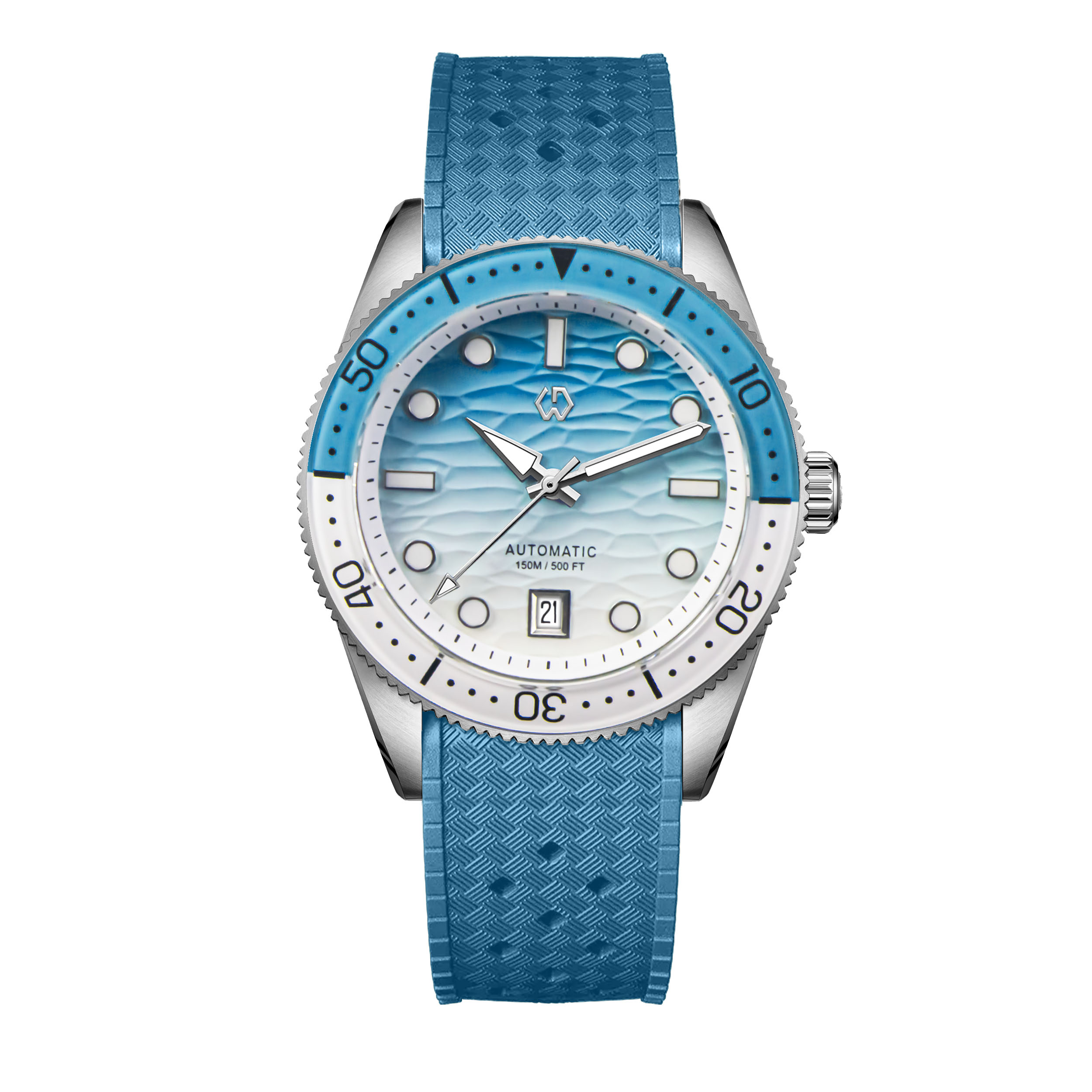 40mm Diver Watch Texture Men's - Rubber Strap Diver 评论和价格