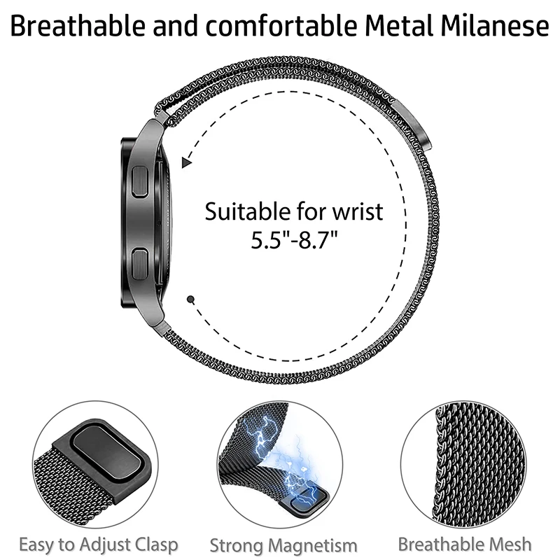20mm strap For Amazfit GTS 4/3 - Milanese Loop Magnetic 评论和价格