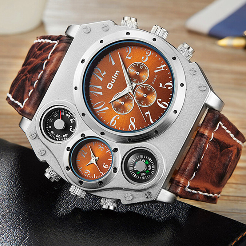 New Model OULM Watch Men Quart - Leather Watch Band Men 评论和价格