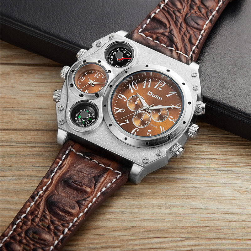New Model OULM Watch Men Quart - Leather Watch Band Men 评论和价格