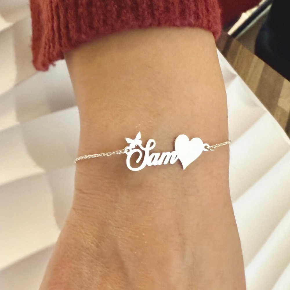 Custom Butterfly Name Bracelet - Butterfly Clasp Deployant 评论和价格