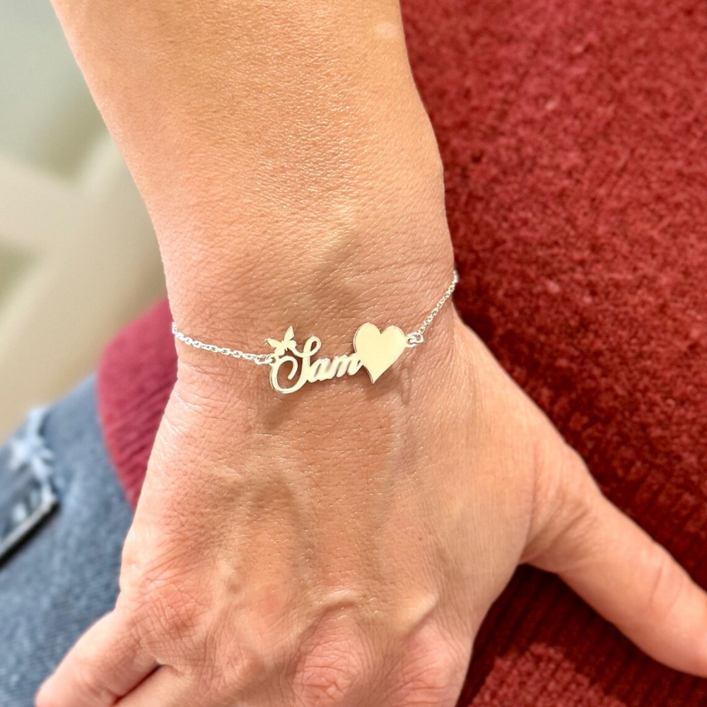 Custom Butterfly Name Bracelet - Butterfly Clasp Deployant 评论和价格