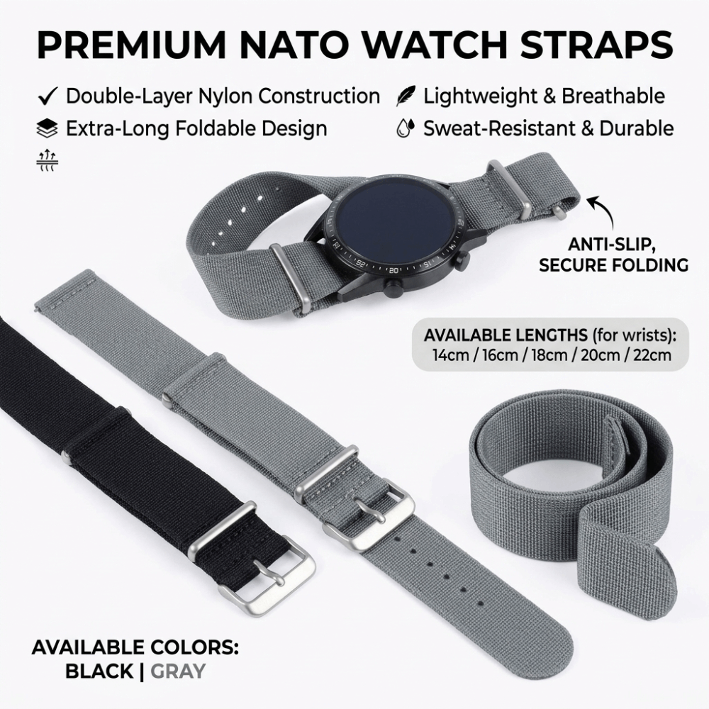 14/16/18/20/22mm NATO Watch Ba - Nato Strap Nylon 评论和价格