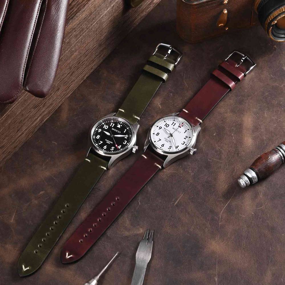 WOCCI Oil Wax Leather Watch St - Leather Strap Quick Release 评论和价格